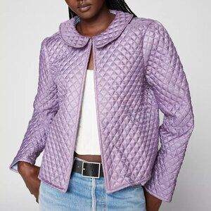 NWT UO Kimchi Blue Trinity Satin Quilted Purple Jacket